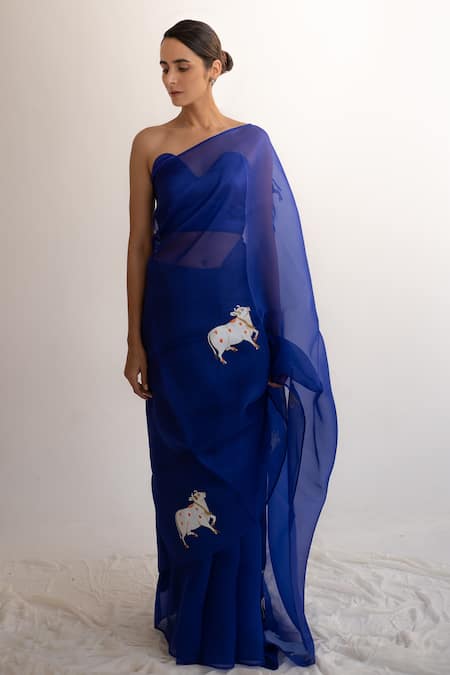 Kapardara Silk Organza Hand Painted Saree 