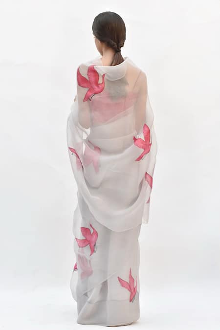 Kapardara Silk Organza Hand Painted Saree 