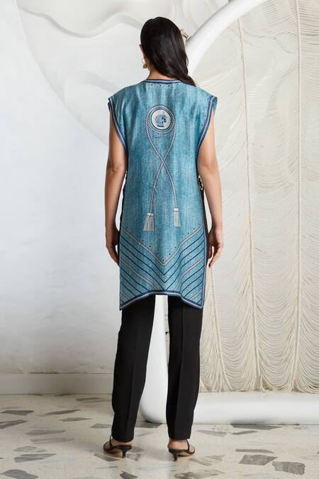 Kamaali Pret Round Neck Printed Cover Up 