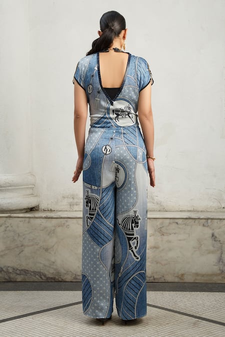Kamaali Pret Printed Wrap Jumpsuit 