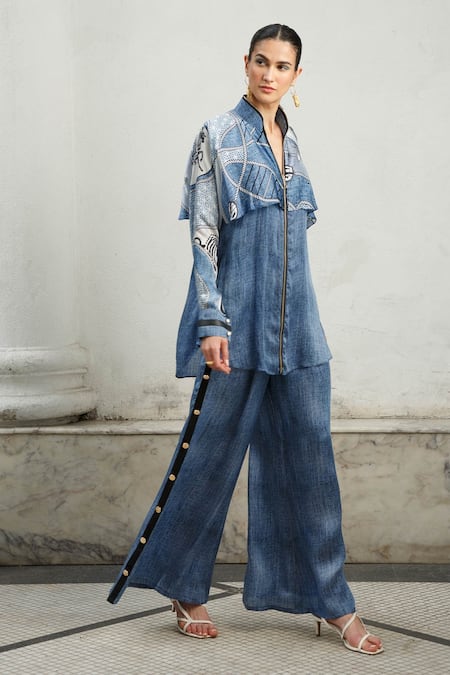 Kamaali Pret Printed Flap Shirt & Pant Set 