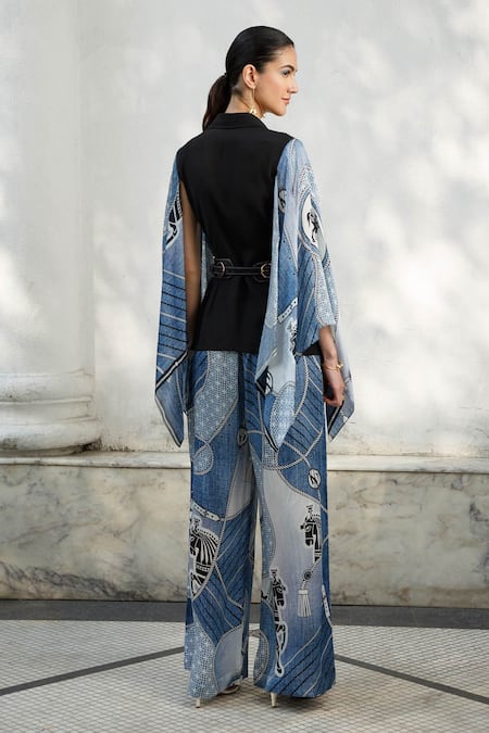 Kamaali Pret Printed Sleeve Top & Pant Set 