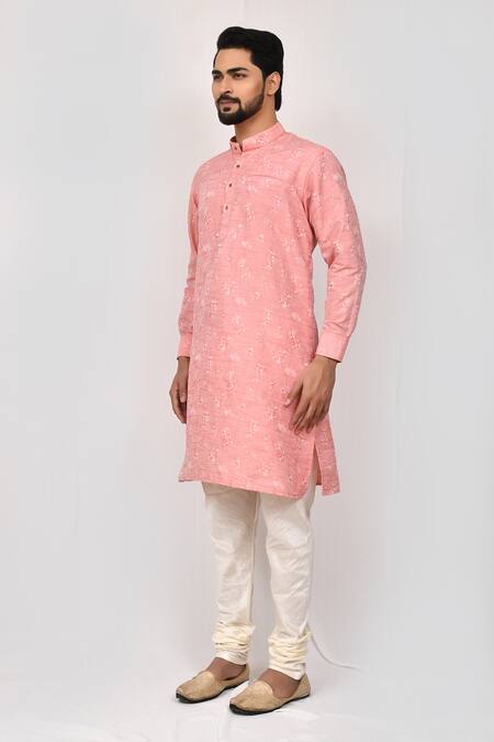 Buy Arihant Rai Sinha Pink Silk Embroidery Printed Kurta Set Online at Aza Fashions Buy_Arihant Rai Sinha_Pink Silk Embroidery Printed Kurta Set_Online_at_Aza_Fashions