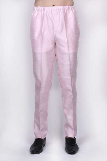 Shop_Arihant Rai Sinha_Pink Silk Colorblock Kurta Set_Online_at_Aza_Fashions