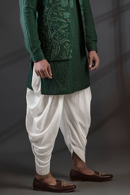 Punit Arora Green Modal , Matka Embroidered Bundi And Kurta Set at Aza Fashions Punit Arora_Green Modal , Matka Embroidered Bundi And Kurta Set _at_Aza_Fashions