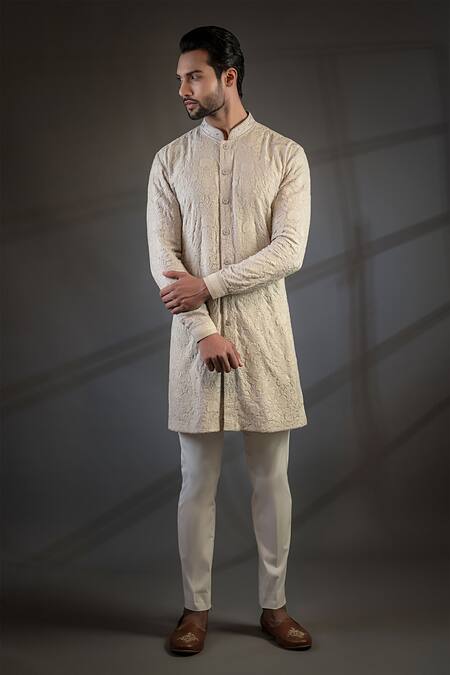 Punit Arora Peach Cotton , Muga Embroidered Bundi And Kurta Set Online at Aza Fashions Punit Arora_Peach Cotton , Muga Embroidered Bundi And Kurta Set _Online_at_Aza_Fashions