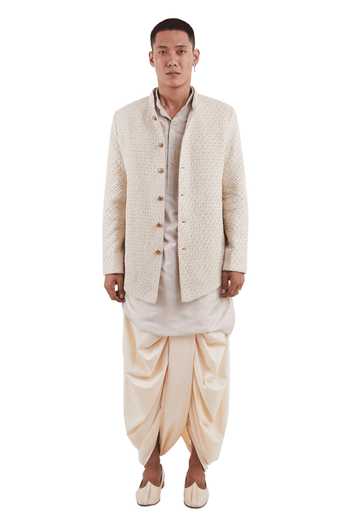 Buy Kunal Rawal Beige Linen Decon Flower Bandhgala at Aza Fashions Buy_Kunal Rawal_Beige Linen Decon Flower Bandhgala _at_Aza_Fashions