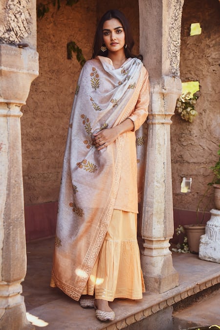 KARAJ JAIPUR Kurta Set With Chanderi Dupatta 