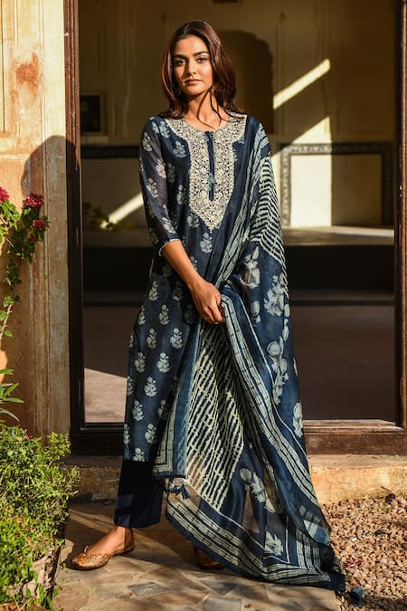 KARAJ JAIPUR Floral Print Kurta Set 