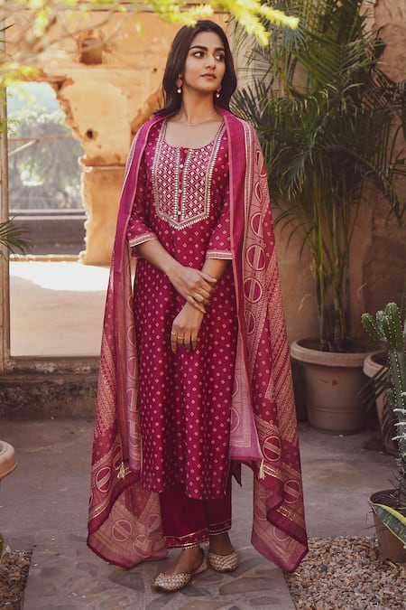 KARAJ JAIPUR Floral Print Kurta Set 