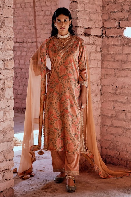 KARAJ JAIPUR Floral Print Kurta Set 