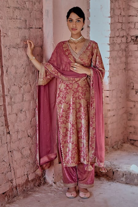 KARAJ JAIPUR Floral Print Kurta Set 