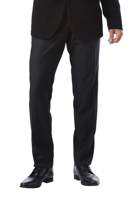 Kommal Sood Black High Spun Cupro Embroidered Tuxedo And Pant Set at Aza Fashions Kommal Sood_Black High Spun Cupro Embroidered Tuxedo And Pant Set _at_Aza_Fashions