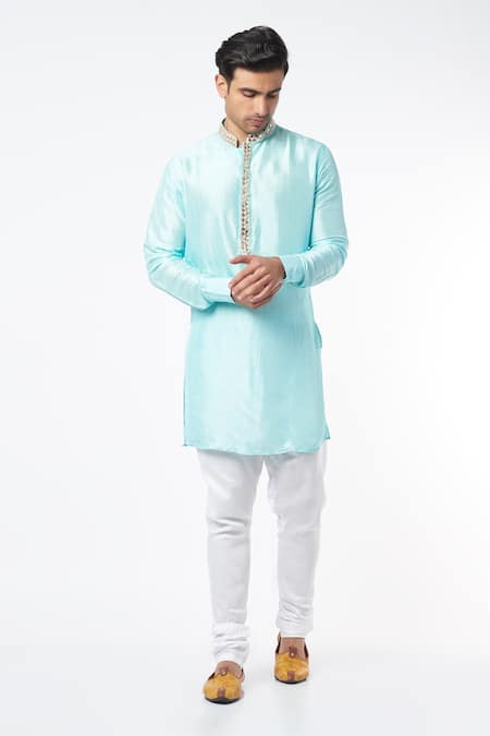 Spring Break Mandarin Collar Kurta Set For Kids