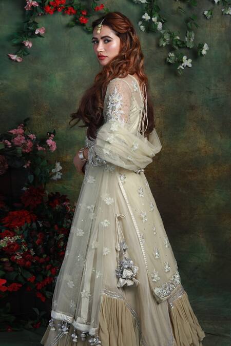 Archana Kochhar Green Lehenga Georgette Kurta And Dupatta Net Haniya Embroidered Set Online at Aza Fashions Archana Kochhar_Green Lehenga Georgette Kurta And Dupatta Net Haniya Embroidered Set _Online_at_Aza_Fashions