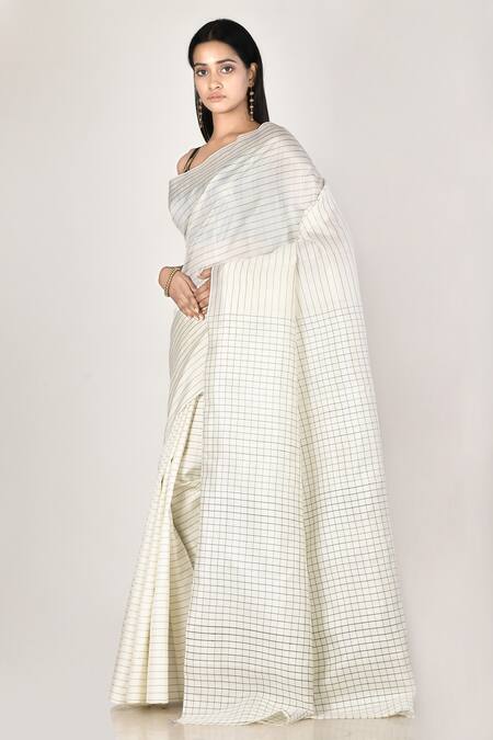 Khwaab By Sanjana Lakhani_Black Embroidered Katan Saree With Blouse_Online_at_Aza_Fashions