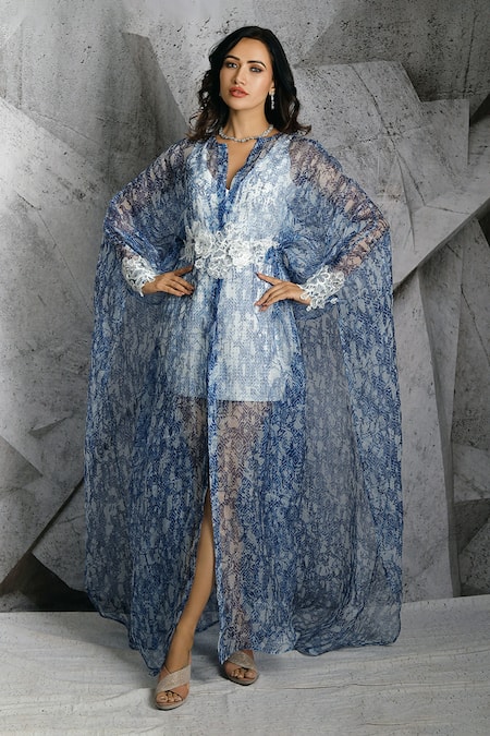 Archana Kochhar Abstract Print Kaftan With Dress 
