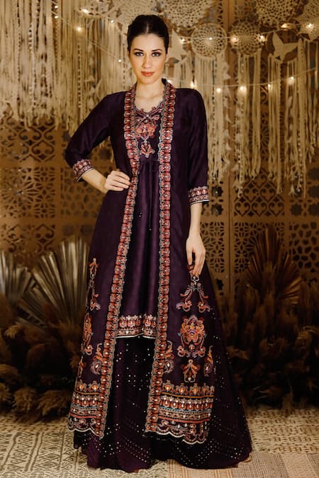 Archana Kochhar Embroidered Jacket & Palazzo Set 