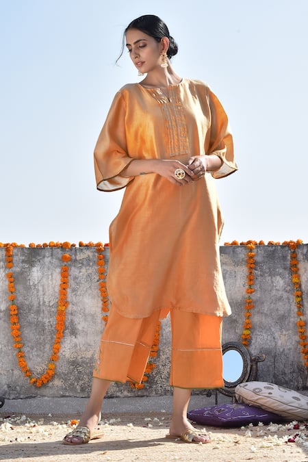 Kanika Sharma Chanderi Kurta & Palazzo Set 