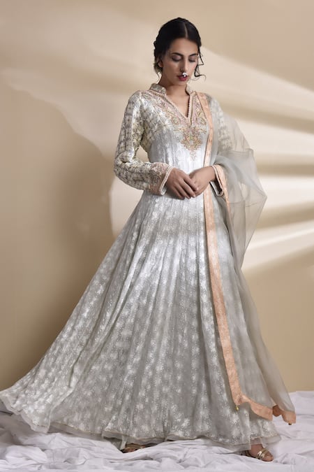 Kanika Sharma Embroidered Anarkali with Dupatta 