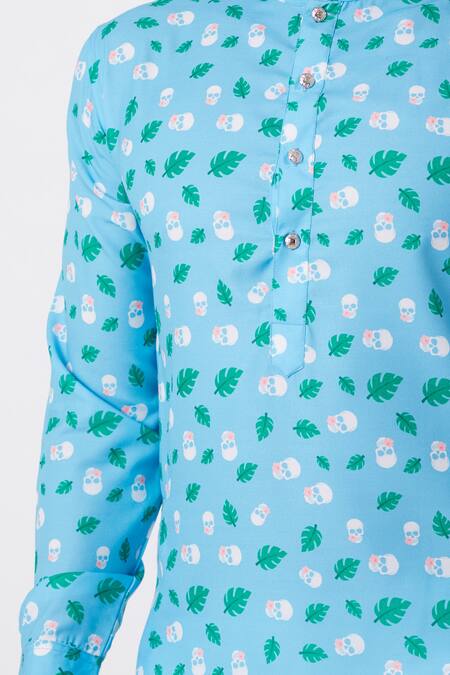 Buy Spring Break Blue Rayon Printed Kurta Online at Aza Fashions Buy_Spring Break_Blue Rayon Printed Kurta _Online_at_Aza_Fashions