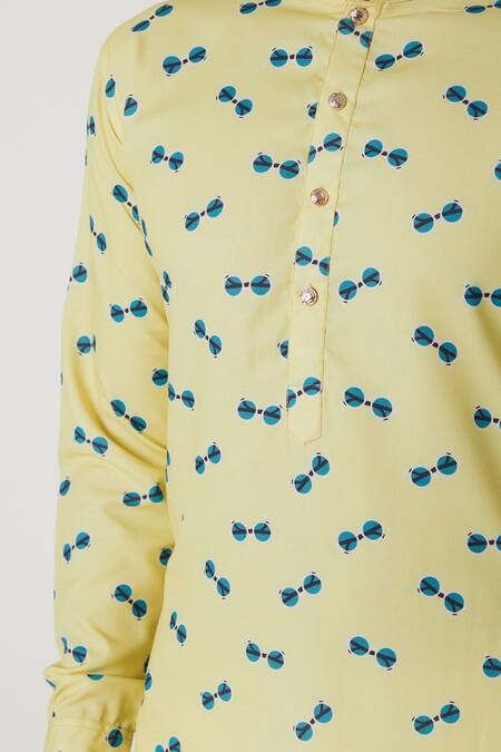 Buy Spring Break Yellow Rayon Printed Kurta Online at Aza Fashions Buy_Spring Break_Yellow Rayon Printed Kurta _Online_at_Aza_Fashions