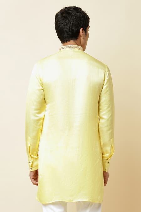 Spring Break Linen Satin Embroidered Kurta 