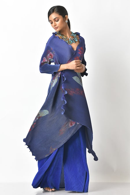 Kiran Uttam Ghosh Pleated Flared Pant 