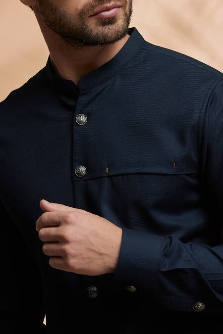 Seven_Blue Cotton Kurta Set_at_Aza_Fashions