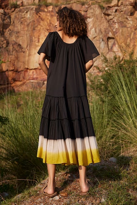 Kharakapas Dusty Ink Tiered Dress 