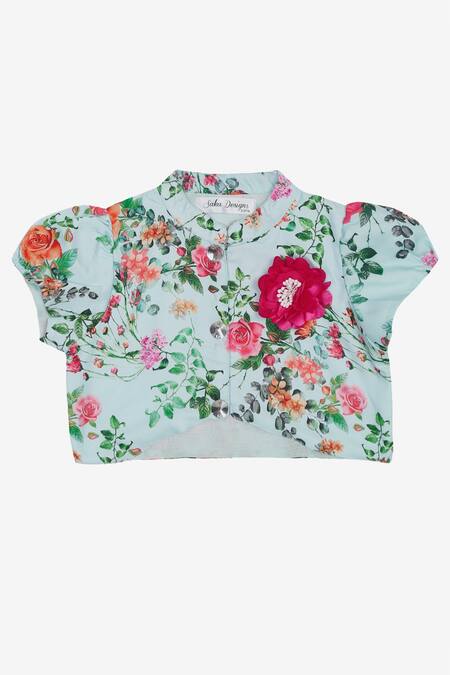 Buy_Saka Designs_Pink Cotton, Chiffon Sequins Embroidered Lehenga Set_Online_at_Aza_Fashions