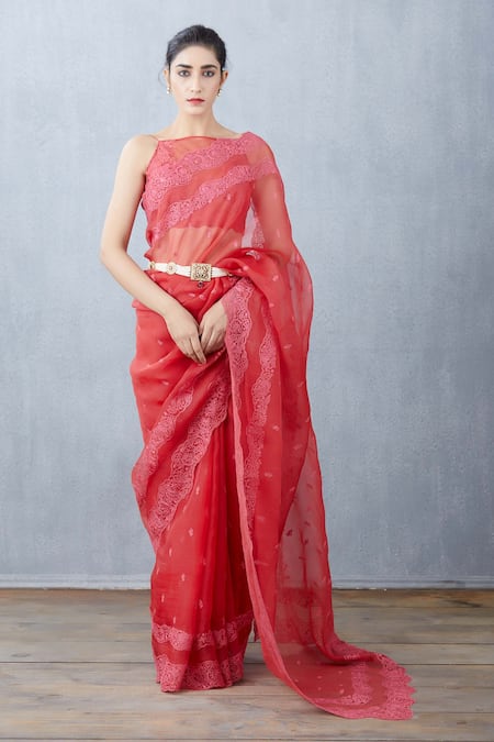 Silk Pink Fancy Organza Saree, 6.3 m (with blouse piece), Size: 6 Meter at  Rs 699/piece in Surat
