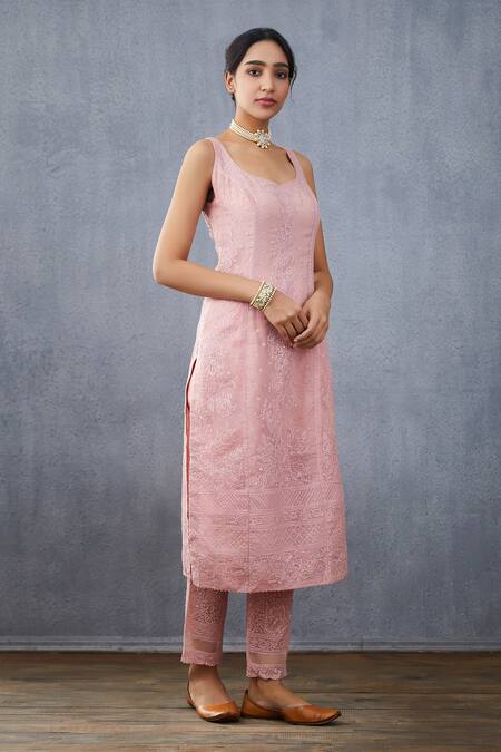 Buy Torani Pink Silk Organza Gulbahar Shabnam Kurta Online at Aza Fashions Buy_Torani_Pink Silk Organza Gulbahar Shabnam Kurta_Online_at_Aza_Fashions