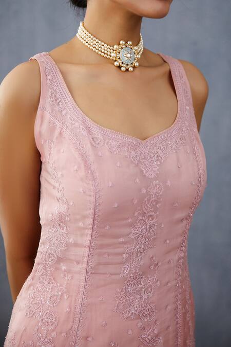 Torani Pink Silk Organza Gulbahar Shabnam Kurta at Aza Fashions Torani_Pink Silk Organza Gulbahar Shabnam Kurta_at_Aza_Fashions