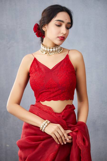 14 Sassy Deep Back Neck Blouse Designs For Sarees • Keep Me Stylish