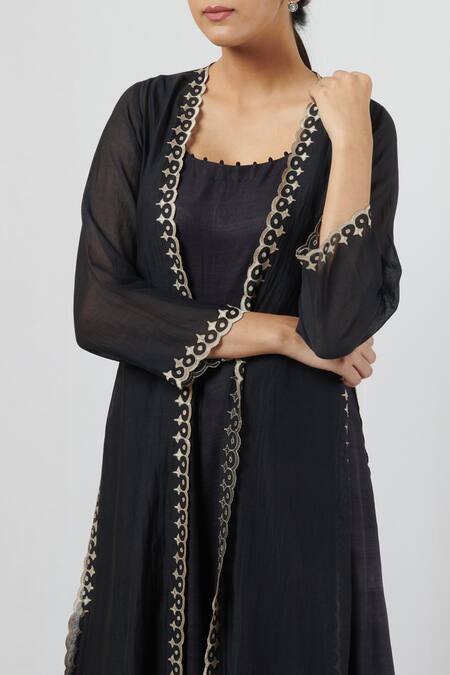 Buy Brij Black , Kora Dress Round Jacket Open Kalidar And Set Online at Aza Fashions Buy_Brij_Black , Kora Dress Round Jacket Open Kalidar And Set_Online_at_Aza_Fashions