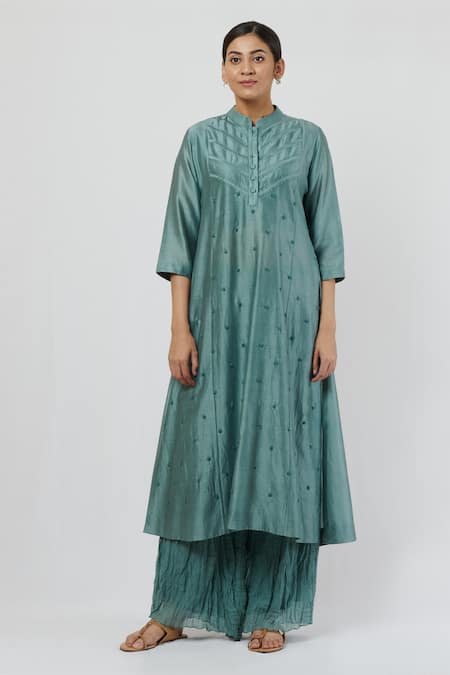 Brij Embroidered Kurta & Palazzo Set 