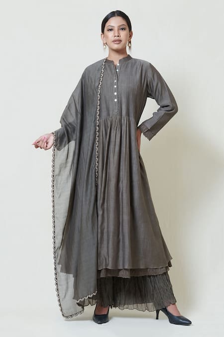 Brij Kora Chanderi Kurta Palazzo Set 