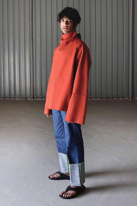 Buy_Leh Studios_Blue Canvas Denim Jeans _Online_at_Aza_Fashions