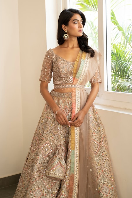 Artful Multi Colour Lehenga Choli Collection – Kaleendi