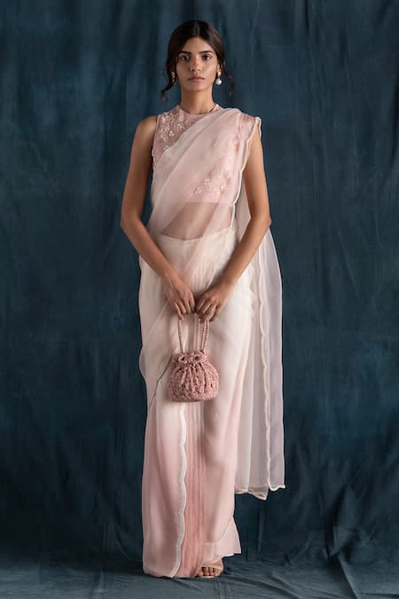 Lavanya Ahuja Pre-Draped Saree with Embroidered Blouse 