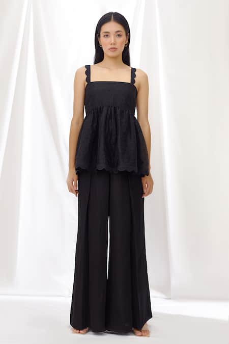 Shop Lavanya Ahuja Black Organza Square Neck Top at Aza Fashions Shop_Lavanya Ahuja_Black Organza Square Neck Top _at_Aza_Fashions