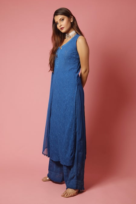 LABEL AISHWARYRIKA Chikankari Long Kurta 