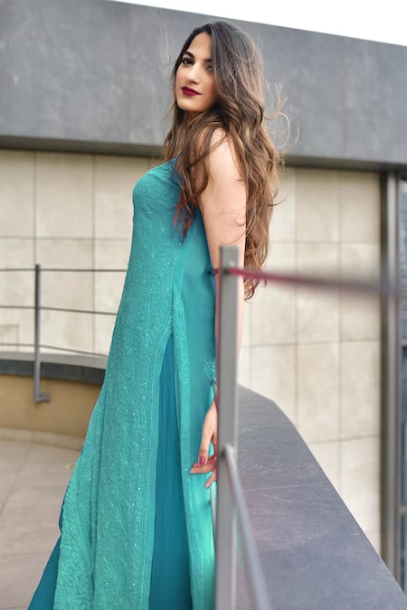 LABEL AISHWARYRIKA Chikankari Strappy Kurta 