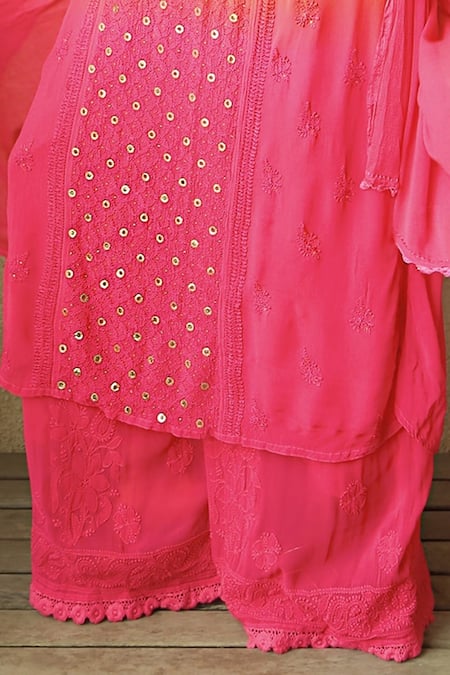 Buy LABEL AISHWARYRIKA Orange Blazing Fire Chikankari Kurta And Palazzo Pant Set Online at Aza Fashions Buy_LABEL AISHWARYRIKA_Orange Blazing Fire Chikankari Kurta And Palazzo Pant Set _Online_at_Aza_Fashions