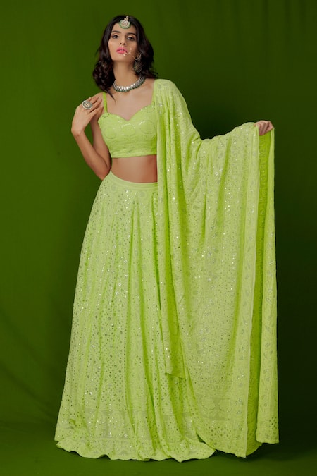 Buy Indian Designer Chikankari Thread Work Lehenga Choli Bridemaid Ethnic  Wear Traditional Lehenga Salwar Suit Online in India - Etsy