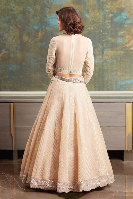 Jade By Monica & Karishma Embroidered Blouse & Lehenga Set 