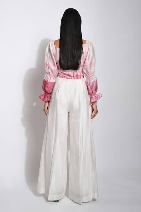 The Loom Art Pure Handwoven Silk Shibori Crop Top 