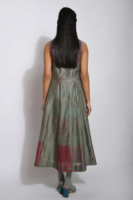The Loom Art Chanderi Silk Shibori Dress 