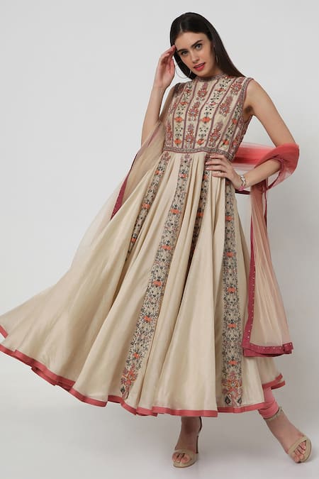 Labbada Chanderi Silk Anarkali Set 